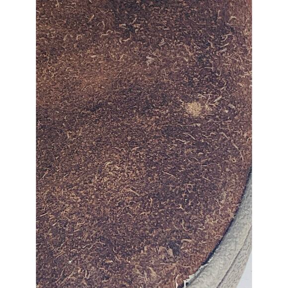 Womens Shoes Size 9 Flats Brown Slippers Leather Clogs Sweater Collar Button - Picture 4 of 10